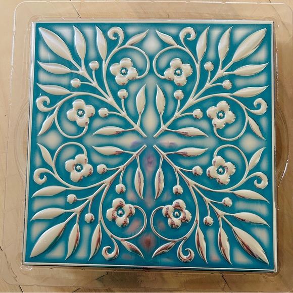 Other - NIB 10-Pack Peel & Stick Tiles 8×8 Turquoise/Silver Backsplash Furniture Art